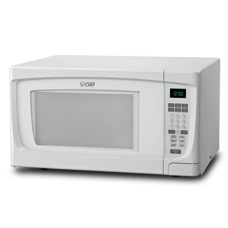 COMMERCIAL CHEF 1.6 Cu.Ft.Countertop Microwave Oven, 1000 Watts, Small Compact Size, 10 Power Levels, White CHM16100W6C